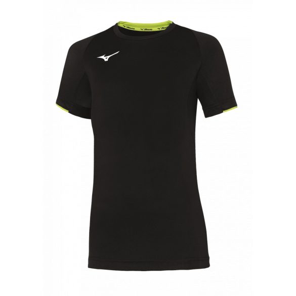 Mizuno Core Short Sleeve Tee Jr / Black/Yellow Fluo 116