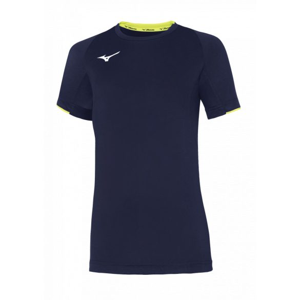 Mizuno Core Short Sleeve Tee Jr / Navy/Yellow Fluo 116