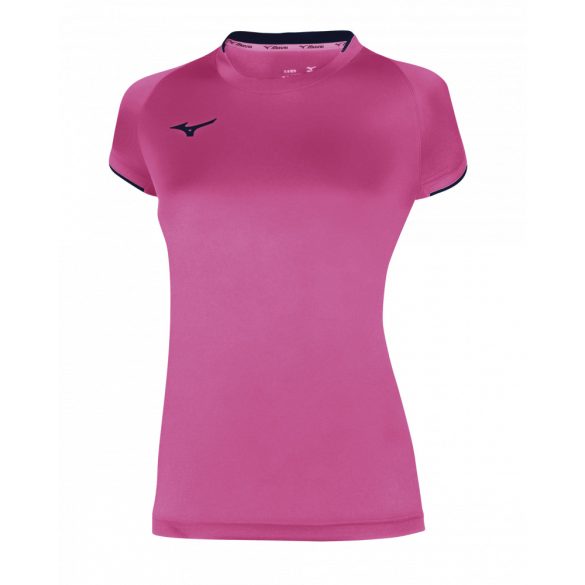 Mizuno Core Short Sleeve Tee Jr / Pink Fluo/Navy 116